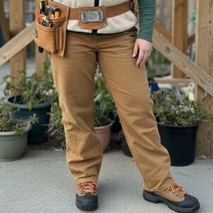 DICKIE’S Women’s Utilitycore Tan Canvas Gorpcore Workwear Carpenter Pants Grunge